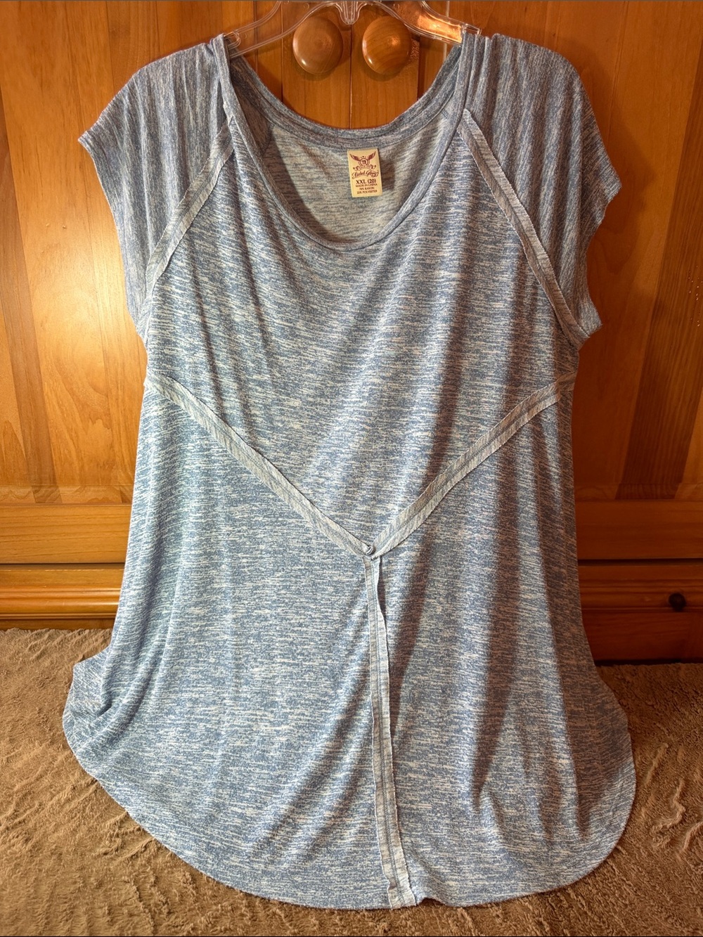 Faded Glory Heathered Blue Short Sleeve Tunic